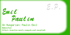 emil paulin business card